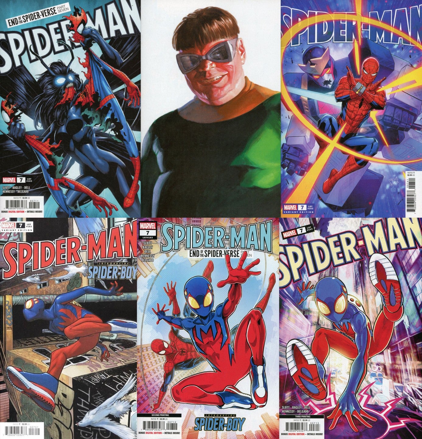 SPIDER-MAN 7 NM SPIDER-BOY FULL COVER SET 1ST 2ND & 3RD PRINT MARVEL 2023