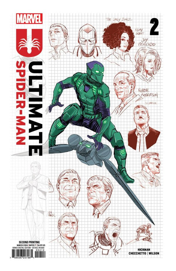 ULTIMATE SPIDER-MAN 2 NM 2ND PRINT CHECCHETTO DESIGN VARIANT | HICKMAN | MARVEL COMICS |