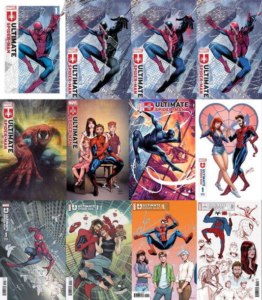 ULTIMATE SPIDER-MAN 1 NM FULL COVER SET OF 12 | HICKMAN | MARVEL COMICS |